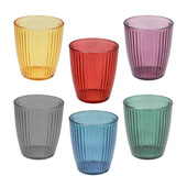 Joia Home Set 6BICCHIERI Havana Multicol Bicchiere Per Acqua Colori Assortiti 6 Pz 320 Ml