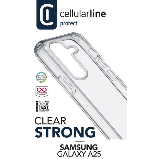 Image of Cellularline Clear Strong - Galaxy A25 5G Custodia rigida con bordi in gomma