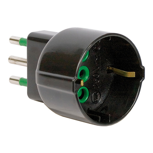 Image of IOPLEE 87121-4077B adattatore per presa di corrente Tipo L (IT) Tipo F Nero
