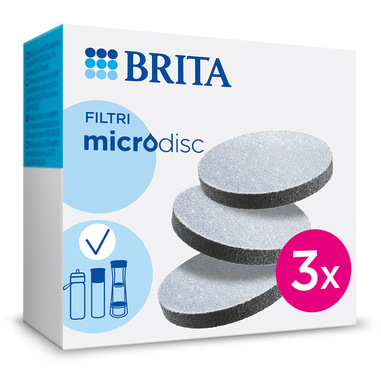 4 Micro Dischi Filtranti Per Bottiglia Brita Fill&Go | Filtro Acqua A Carbone Attivo Di Ricambio | Riduce Cloro E Impurità - 2