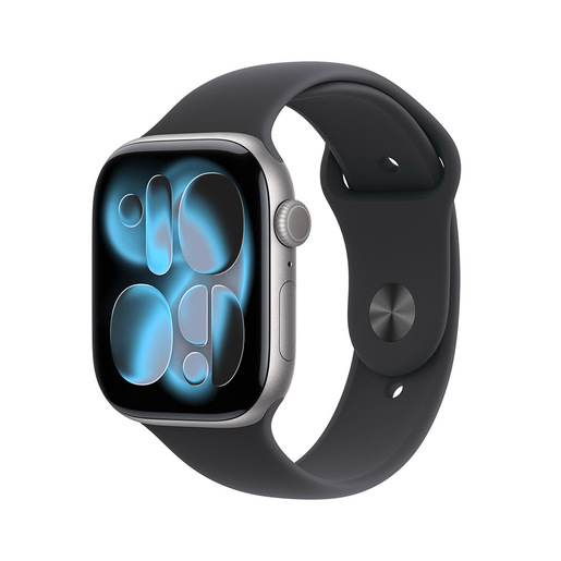 Image of Apple Watch Series 11 GPS + Cellular 46mm Cassa Alluminio Grigio Siderale con Sport Band Nero - S/M