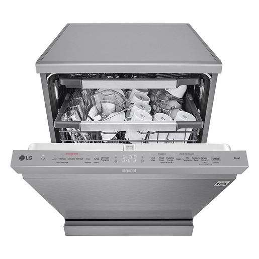 Image of LG QuadWash DF587HVS Lavastoviglie libera installazione Serie 5, Classe A-10%, 14 coperti, Vapore, Wi-Fi, Grigia