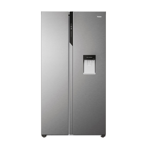 Image of Haier SBS 90 Serie 5 HSR5918DWMP frigorifero side-by-side Libera installazione 521 L D Platino, Acciaio inox
