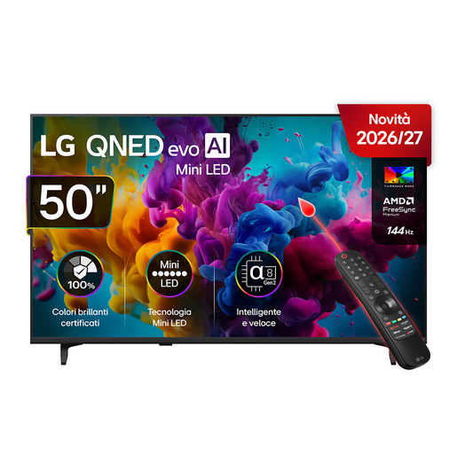 LG QNED evo AI MiniLED 50'' Serie QNED8MB 50QNED8MB6C, 4K, AI Magic Remote, HDR10 Pro, VRR 144Hz, 3 HDMI, SMART TV 2026