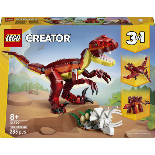 Image of LEGO Creator 31379 3in1 Feroce Dinosauro Giocattolo, Velociraptor, Stegosauro o Pterosauro, Regalo per Bambini e Bambine 8+
