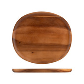 H&H Lifestyle Piatto Acacia In Legno Forma Ovale Cm 29,5X33-image