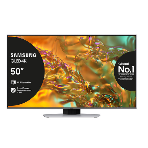 Image of Samsung Q80D TV QLED televisore 4K 50'' QE50Q80DATXZT Smart TV Wi-Fi Eclipse argento 2024, Processore NQ4 AI GEN2, 4K AI Upscaling, Simple Chamfer Design, Dolby At cod015