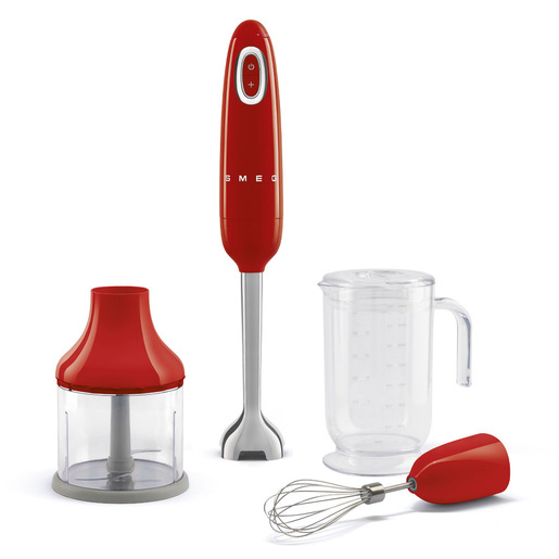 Image of Smeg Frullatore Immersione con Accessori 50's Style – Rosso LUCIDO – HBF03RDEU