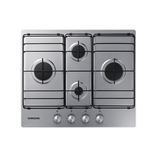 Image of Samsung NA64H3110BS Piano cottura a gas 60cm 4 bruciatori Griglie in smalto, Inox