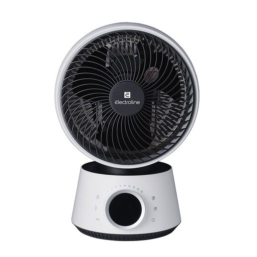 Image of Electroline Ventilatore da tavolo 3 pale 25cm controlli touch motore DC bianco-nero
