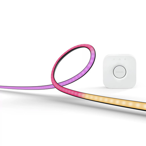 Image of Philips Hue White and Color Ambiance Lightstrip Gradient per PC 24 -27'' Confezione da 3 strisce Starter kit + Hue Bridge