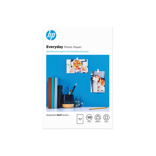 Image of HP Carta fotografica Everyday, lucida, 200 g/m2, 10'' x 15'' (101 x 152 mm), 100 fogli