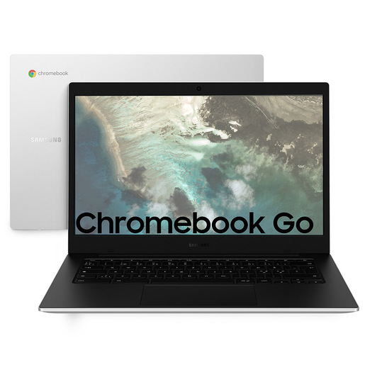 Image of Samsung Galaxy Chromebook Go Intel® Celeron® N N4500 35,6 cm (14'') HD 4 GB LPDDR4x-SDRAM 64 GB eMMC Wi-Fi 6 (802.11ax) ChromeOS Argento