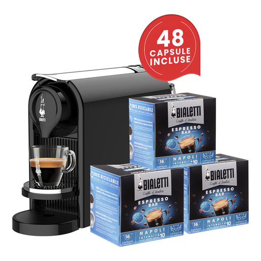 Image of Bialetti BUNDLE GIOIA PLUS NERO+48CAPS