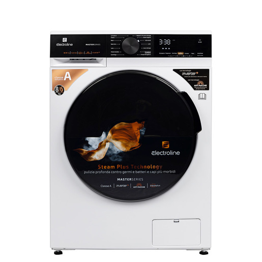 Image of Electroline ELNWRTWMDWDM86AEWH lavasciuga Caricamento frontale 8/6 KG Bianco classe A/D 1400 giri