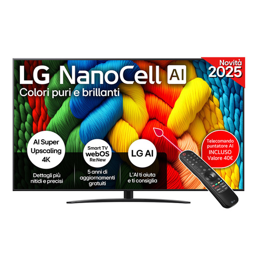Image of LG NanoCell AI 75NANO81A6A TV Serie NANO81 75'' 4K, ?7 Gen8, HDR10, 20W, 3 HDMI con Game Optimizer, Smart TV WebOS 25