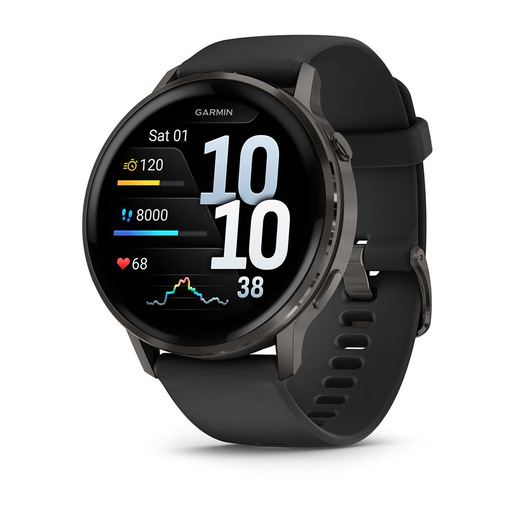 Image of Garmin Venu 4 3,56 cm (1.4'') AMOLED 45 mm Digitale 454 x 454 Pixel Touch screen Nero Wi-Fi GPS (satellitare)