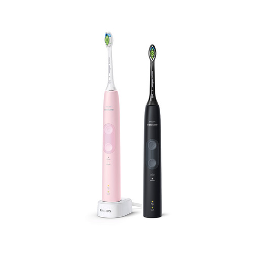 Image of Philips Sonicare serie 4500 Spazzolini Elettrici Sonici, conferione da 1 Spazzolino Rosa e 1 Spazzolino Nero HX6830/35