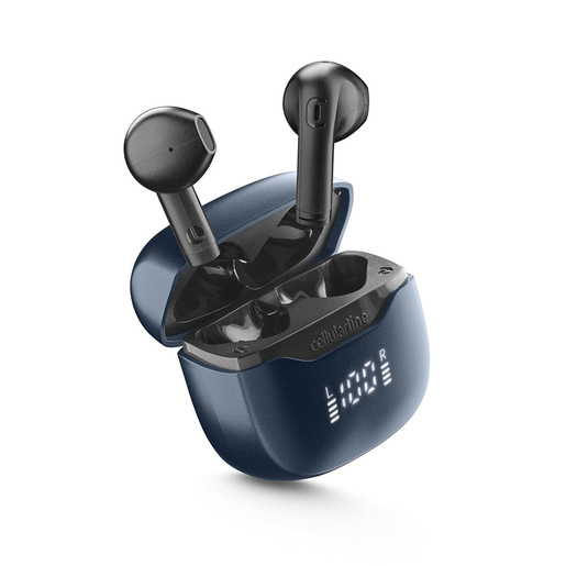 Cellularline Core Pro Auricolari Bluetooth con custodia di ricarica, display LED e funzione ENC