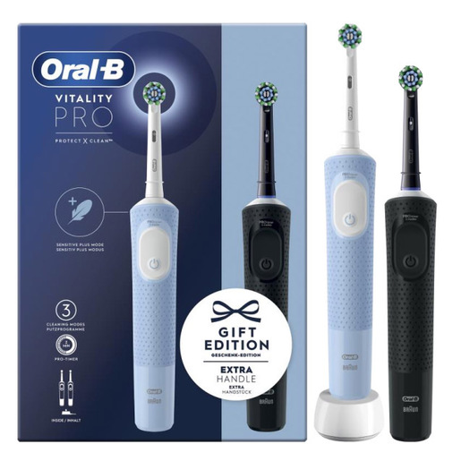 Image of Oral-B Vitality Pro Duo Adulto Spazzolino rotante-oscillante Nero, Blu