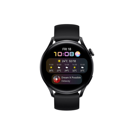 Image of Huawei WATCH 3 Galileo-L11E, Black, cinturino in fluoroelastomero nero