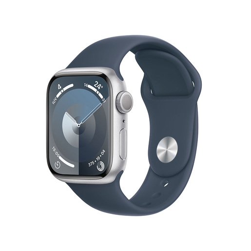 Apple Watch Series 9 GPS Cassa 41mm in Alluminio Argento con Cinturino Sport Blu Tempesta S M Smartwatch in offerta su Unieuro