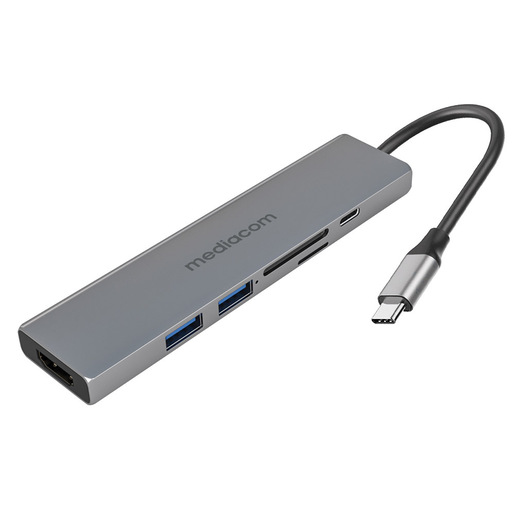 Image of Mediacom MD-C312 replicatore di porte e docking station per notebook Cablato USB 3.2 Gen 1 (3.1 Gen 1) Type-C Grigio cod015