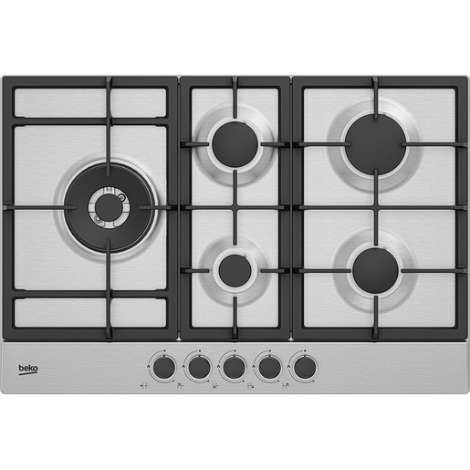 Image of Beko HIAL75225SXE: Piano a Gas con PractiClean, 4 Bruciatori + 1 Wok High Power, 75 cm