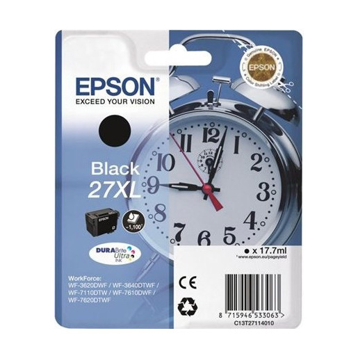 Image of Epson Alarm clock 27XL DURABrite Ultra cartuccia d'inchiostro 1 pz Originale Nero