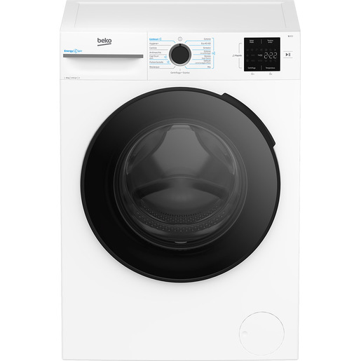 Beko b300 BMWUR8147EC: Lavatrice 8kg, classe A-10%, 1400giri, linea estetica NX, motore inverter, Display Touch, colore Bianco, oblò Nero, tecnologia Ene