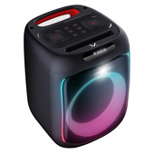 MAJESTIC FIRE 12 – Speaker bluetooth, Luci LED multicolore, ingressi USB/microSD/AUX-IN/MIC, Microfono a filo incluso, Batteria ricaricabile, TWS, Maniglia per il trasporto-image