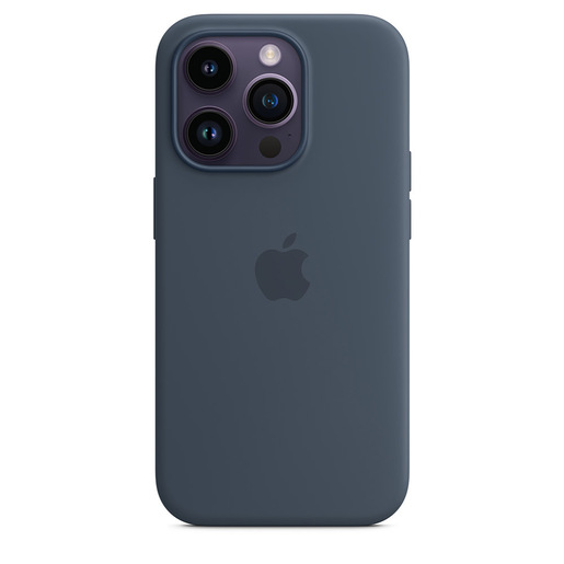 Image of Apple Custodia MagSafe in silicone per iPhone 14 Pro - Blu tempesta