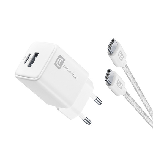 Image of Cellularline Multipower 30W Kit - Smartphone, tablet e laptop Caricabatterie da rete 30W con cavo USB-C to USB-C incluso