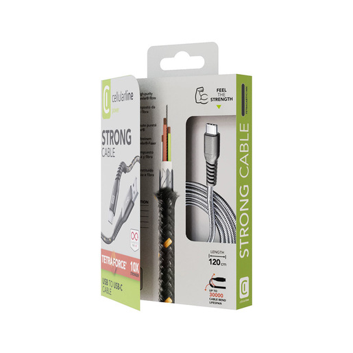 Image of Cellularline Tetra Force Cable 120cm - USB-C Cavo USB-C ultra resistente
