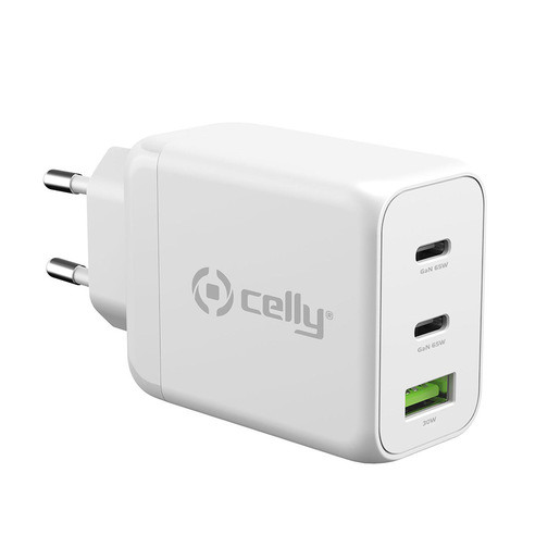 Image of Celly TC3GAN65WWH Caricabatterie per dispositivi mobili Computer portatile, Smartphone, Tablet Bianco AC Interno