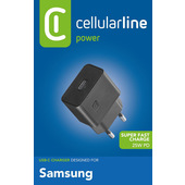 Cellularline | Caricabatterie da Rete | Caricabatterie da rete USB-C Super Fast Charge PD 25W