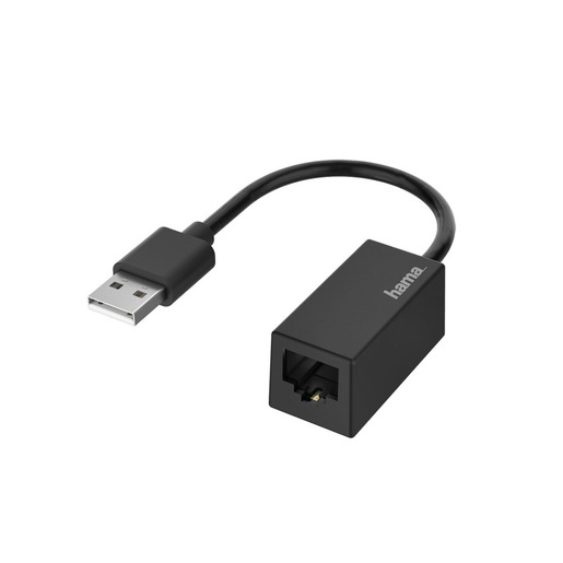 Image of Hama Adattatore USB 2.0 M / 8p8c F (RJ 45), Fast Ethernet LAN 10/100, nero