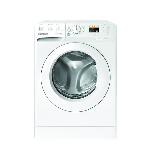 Indesit BWSA 7126X WV IT, 7kg, classe A, Bianco, Inverter, 1200 giri, Display LED, vapore, porta bianca