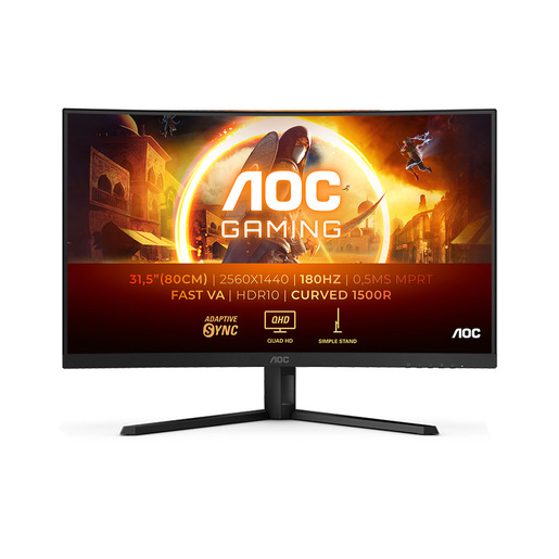 Image of AOC G4 CQ32G4VE Monitor PC 80 cm (31.5'') 2560 x 1440 Pixel Quad HD LCD Nero, Grigio