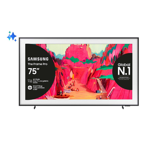 Image of Samsung The Frame Pro AI TV 75'' QE75LS03FWUXZT 4K, Processore NQ4 AI Gen3, 4K AI Upscaling, Art Mode, Matte Display, Neo Quantum HDR, Dolby Atmos & OTS,
