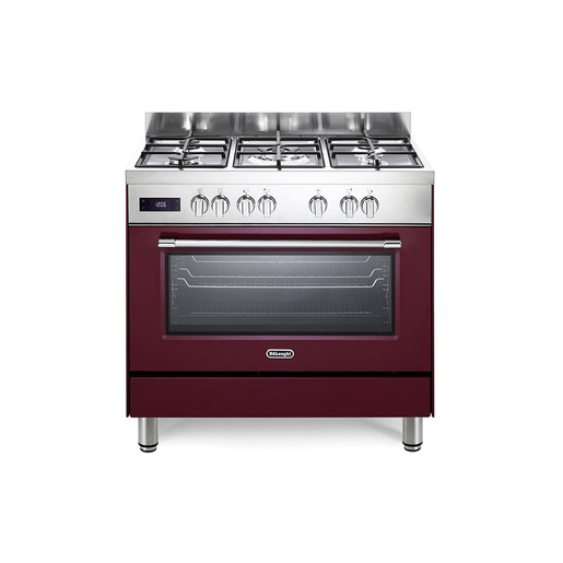 Image of De’Longhi PRO 96 MR ED cucina Elettrico Gas Bordeaux, Rosso, Acciaio inox