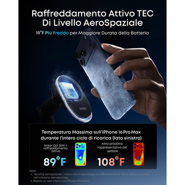 Anker Prime MagSafe stazione di ricarica 3 in 1 certificato Qi2 25 W | Compatibile MagSafe, smart display e raffreddamento attivo TEC, per iPhone 17 Pro Max/serie 16-12/Apple Watch/AirPods Anker Prime MagSafe stazione di ricarica 3 in 1 certificato Qi2 25 W | Compatibile MagSafe, smart display e raffreddamento attivo TEC, per iPhone 17 Pro Max/serie 16-12/Apple Watch/AirPods