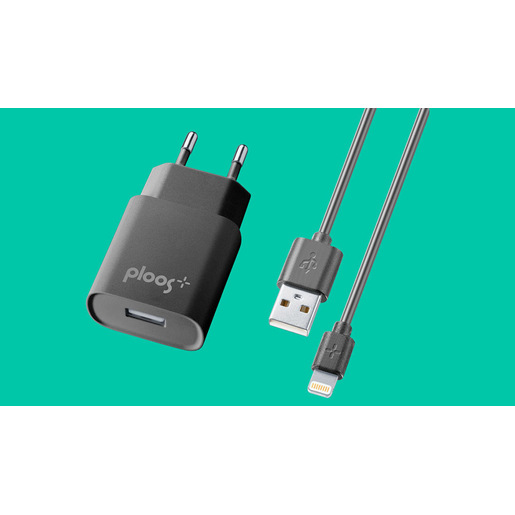 Image of PLOOS - USB KIT ADAPTER 1A - Lightning Caricabatterie da rete 1A con cavo Lightning