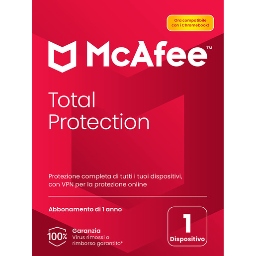McAfee Total Protection 1 dispositivo (Windows /Mac /Android/iOS), abbonamento per 1 anno