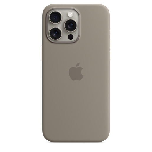 Image of Apple Custodia MagSafe in silicone per iPhone 15 Pro Max - Grigio creta