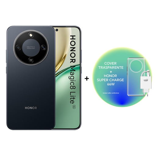 Image of Honor Magic8 Lite 5G 17,2 cm (6.79'') MagicOS 9.0 USB tipo-C 8 GB 512 GB 7500 mAh Nero