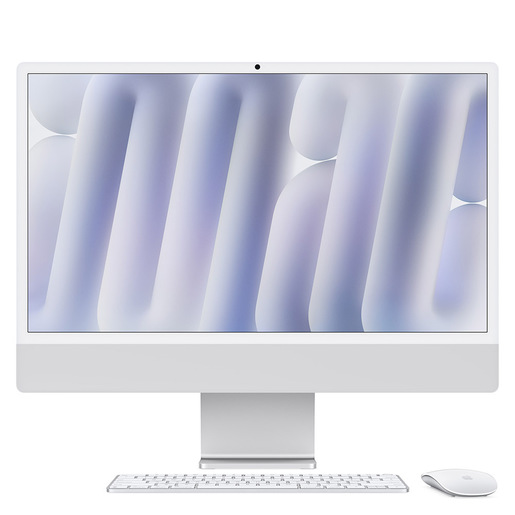 Apple iMac 24''Retina Display 4,5K Vetro Nano Texture, Chip M4 con CPU 10‐core, GPU 10‐core, 16GB, 256GB SSD, Argento