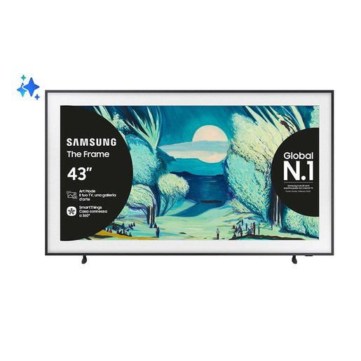 Samsung The Frame AI TV 43'' QE43LS03FAUXZT 4K, Processore NQ4 AI Gen2, 4K AI Upscaling, Art Mode, Matte Display, Quantum HDR, Dolby Atmos & OTS Lite, Mo