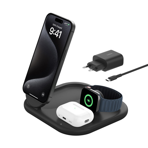 Image of Belkin BoostCharge Cuffie, Smartphone, Orologio intelligente Nero USB Carica wireless Ricarica rapida Interno