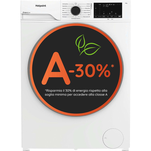 Image of Hotpoint Ariston HB 103 CARE IT, Capacità 10kg, classe A -30%, Motore Inverter, 1400 giri, Display digitale XL, Vapore,